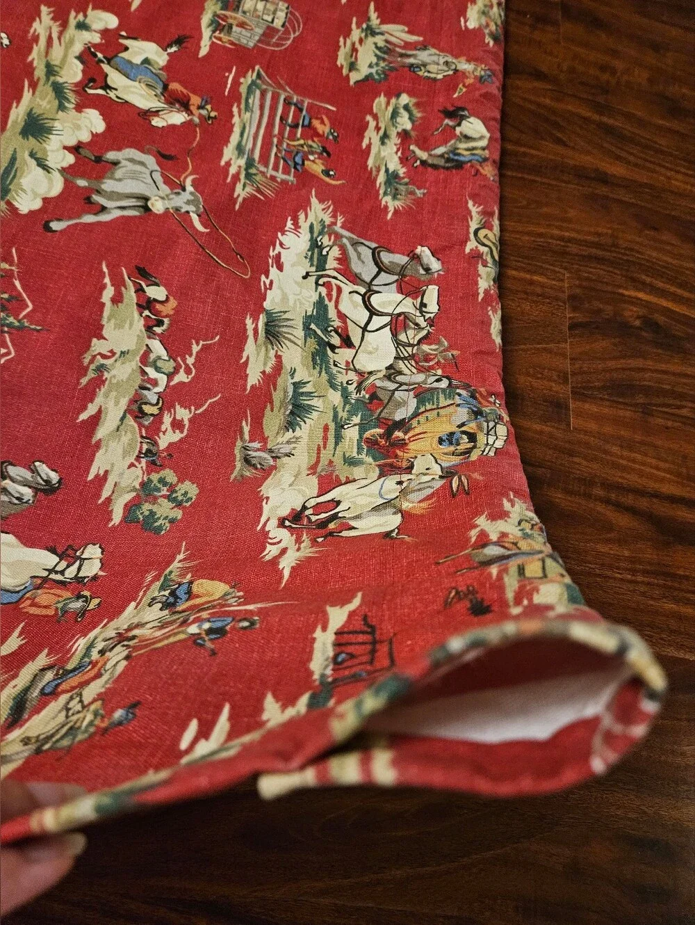 Cowboy Western Print Window Valance with Fringe